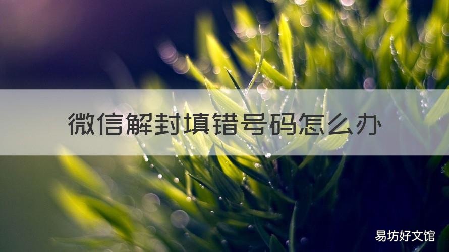 微信解封填错号码怎么办 微信自助解封填错了对方号码怎么办