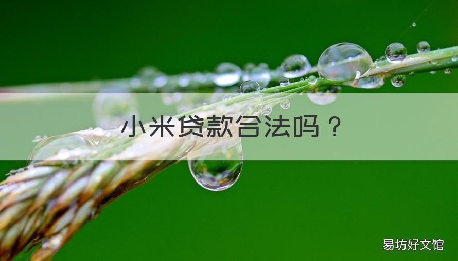 小米贷款合法吗 小米贷款正规吗