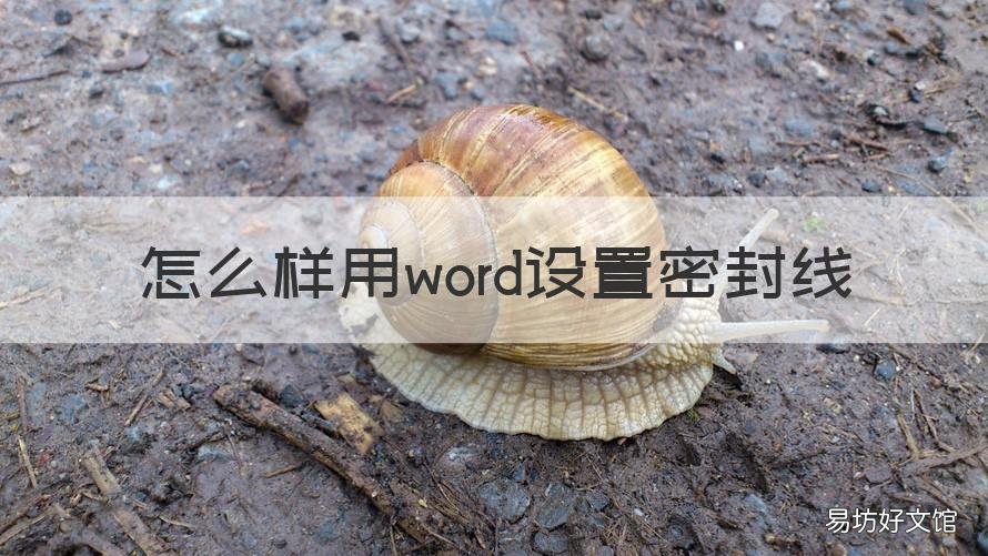 怎么样用word设置密封线 怎么样用word设置密封线条