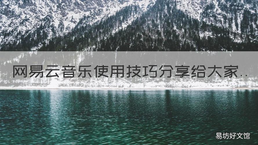 网易云音乐使用技巧分享给大家 网易云音乐使用指南