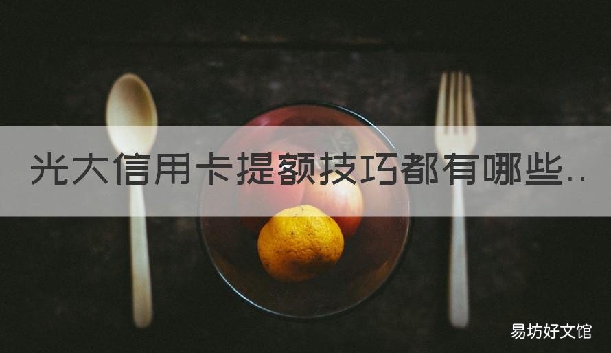 光大信用卡提额技巧都有哪些 光大信用卡提额技巧都有哪些方法