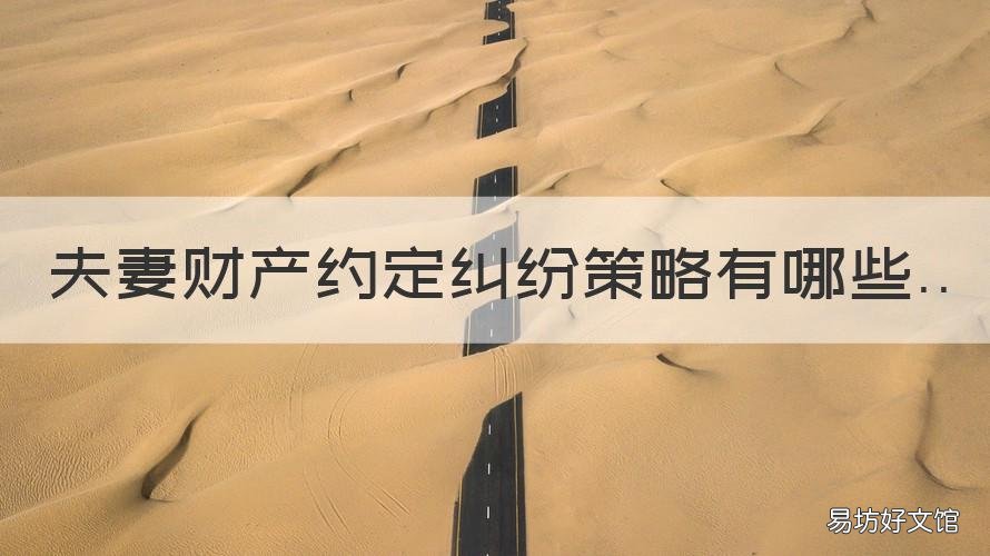 夫妻财产约定纠纷策略有哪些 夫妻财产约定纠纷的定义