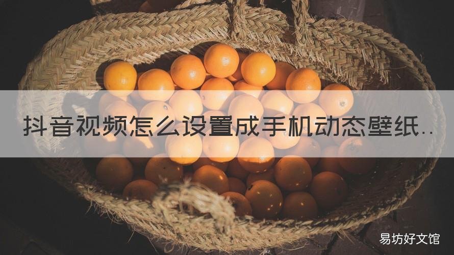 抖音视频怎么设置成手机动态壁纸 抖音视频怎么设置手机动态壁纸