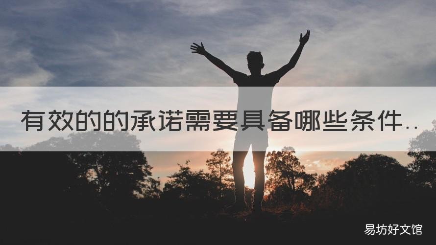 有效的的承诺需要具备哪些条件 什么是有效承诺
