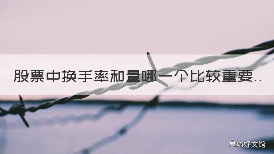 股票中换手率和量哪一个比较重要 股票量能和换手率