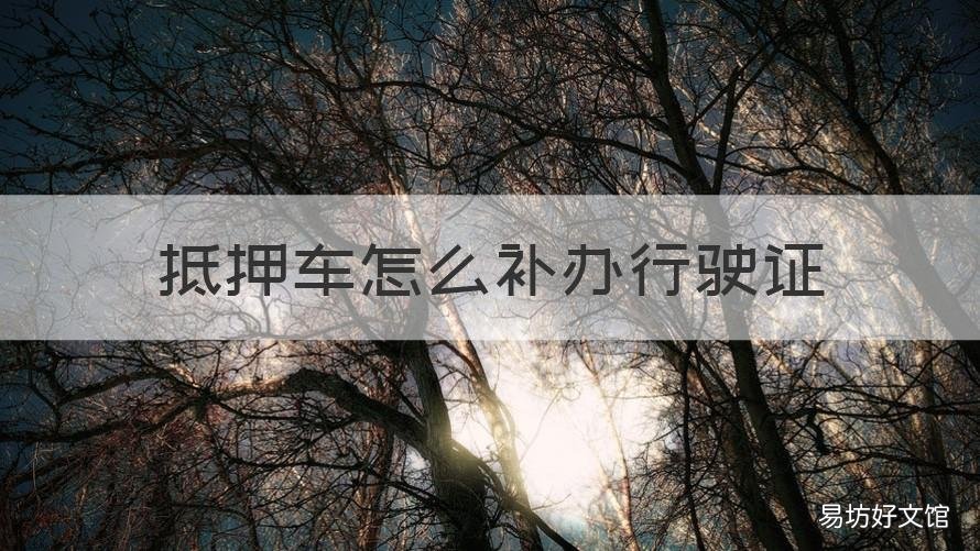 抵押车怎么补办行驶证 抵押车怎么补办行驶证?