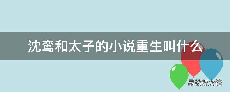 沈鸾和太子的小说重生叫什么 沈鸾重生嫁太子的小说