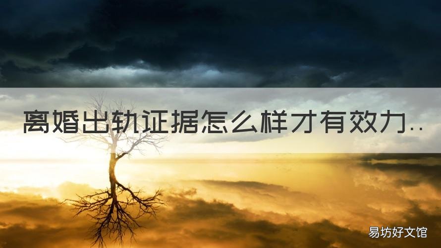 离婚出轨证据怎么样才有效力 有了出轨证据离婚会怎样