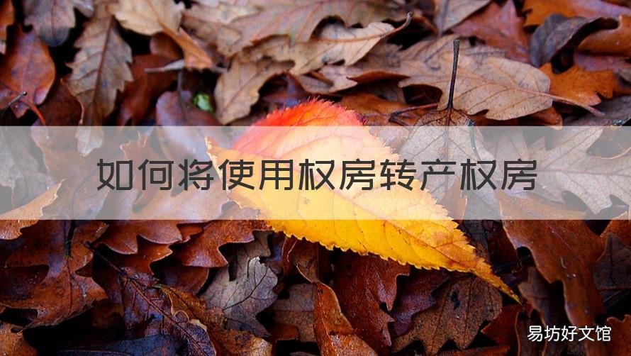 如何将使用权房转产权房 使用权房子如何转产权