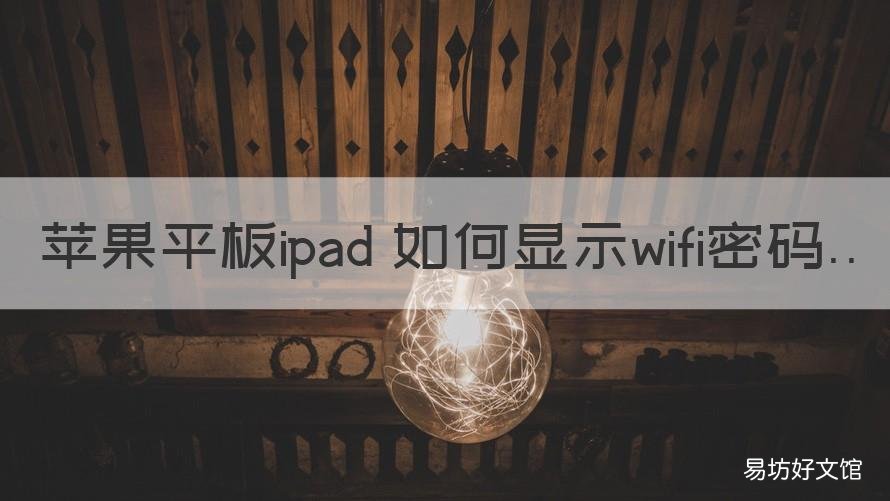 苹果平板ipad 如何显示wifi密码 ipad怎样显示wifi密码