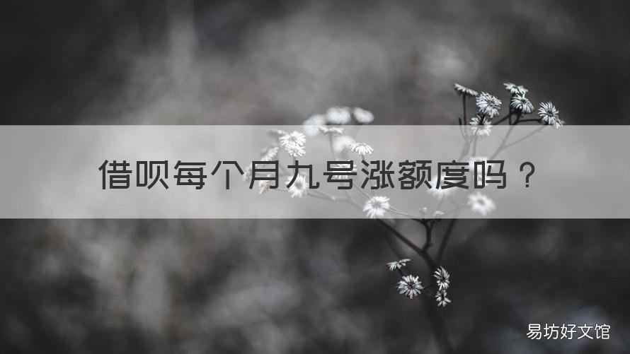 借呗每个月九号涨额度吗 9月借呗大面积降额