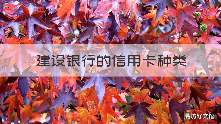 建设银行的信用卡种类 建设银行信用卡种类图片说明