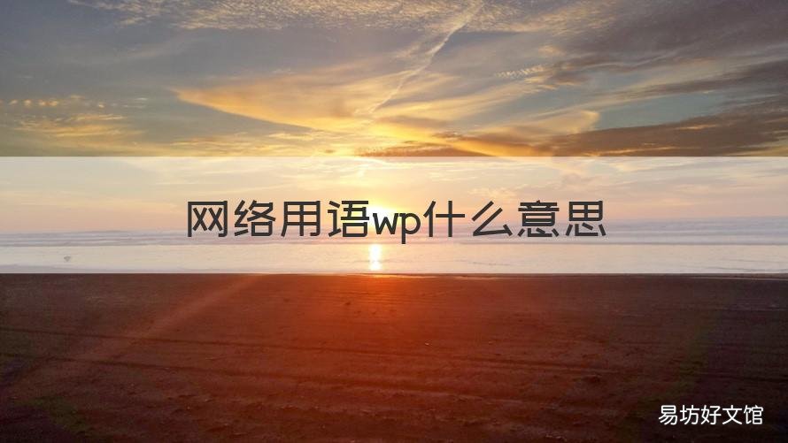 网络用语wp什么意思 网络用语wp什么意思啊