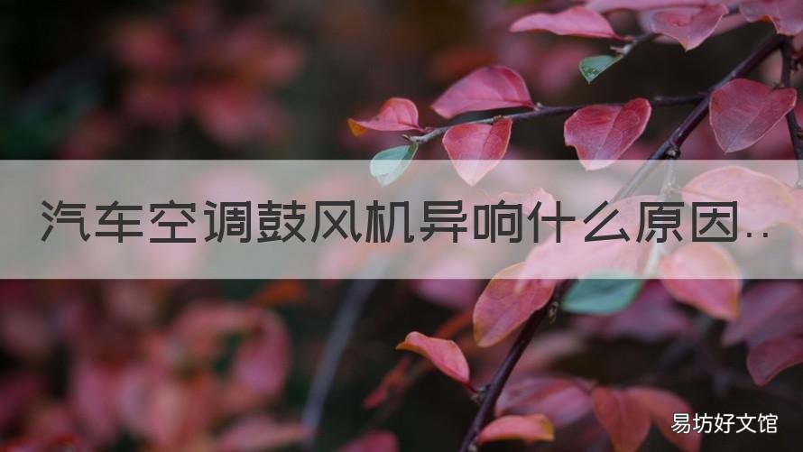 汽车空调鼓风机异响什么原因 汽车空调鼓风机异响什么原因造成的