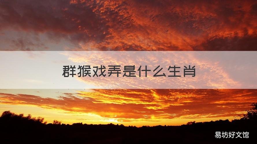 群猴戏弄是什么生肖 耍猴的生肖