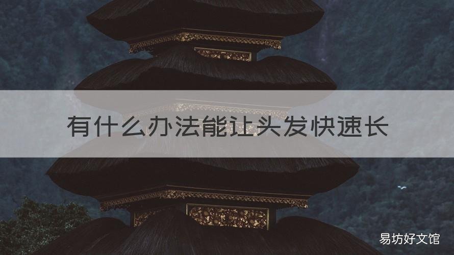 有什么办法能让头发快速长 有什么办法让头发快速长长