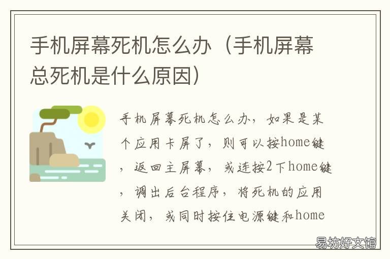 手机屏幕死机怎么办 手机屏幕为什么会死机