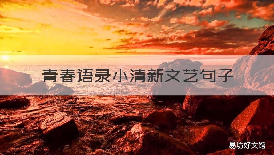 青春语录小清新文艺句子 青春语录小清新文艺句子简短