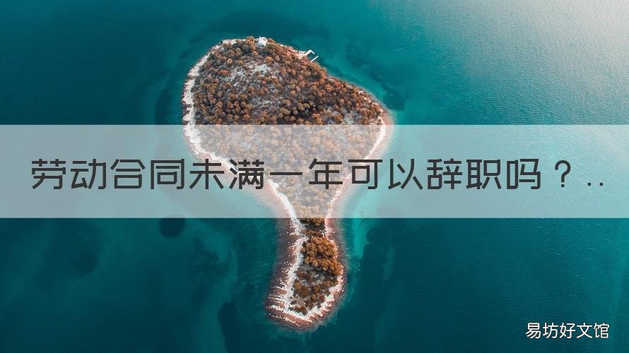 劳动合同未满一年可以辞职吗 劳动合同规定一年内不能辞职