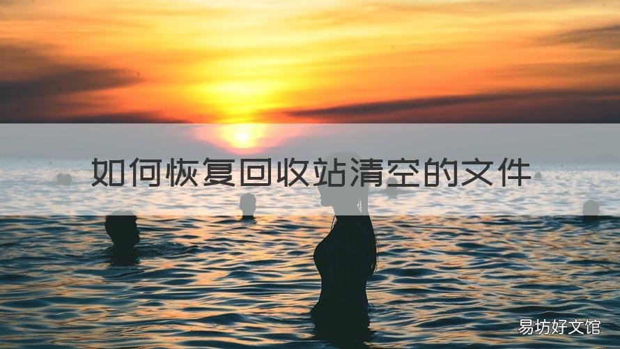 如何恢复回收站清空的文件 回收站文件清空怎么恢复