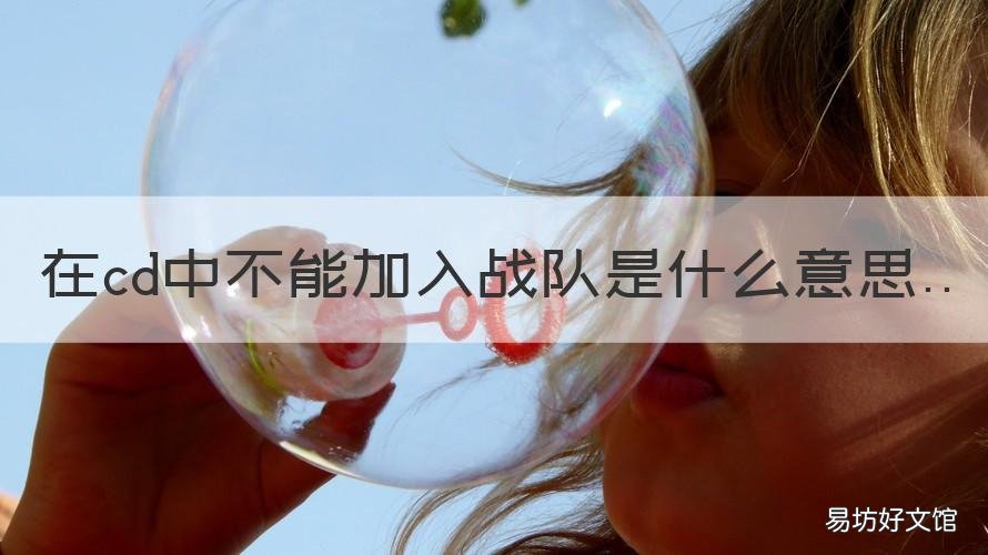 在cd中不能加入战队是什么意思 CD中不能加入战队什么意思