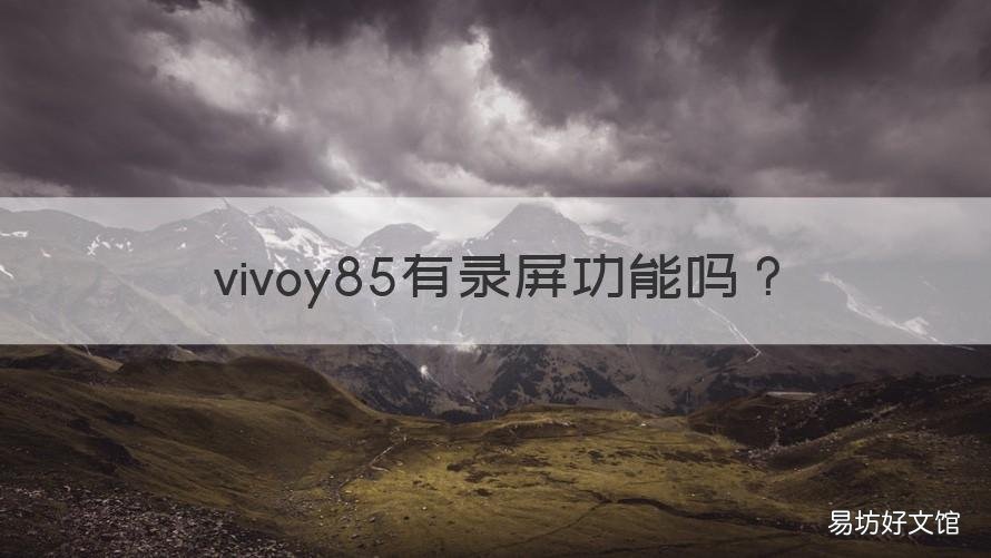 vivoy85有录屏功能吗 vivoy85有屏幕录制功能吗