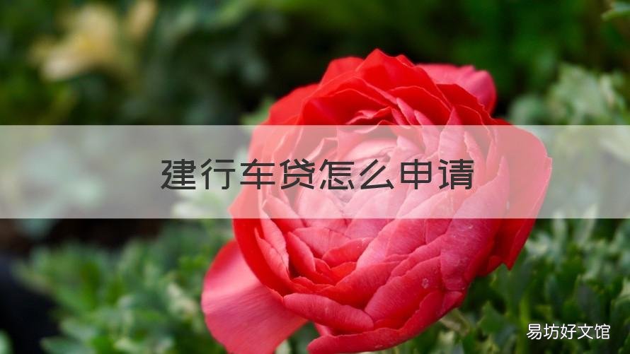 建行车贷怎么申请 建行车贷申请条件