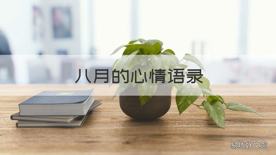 八月的心情语录 八月的心情短语