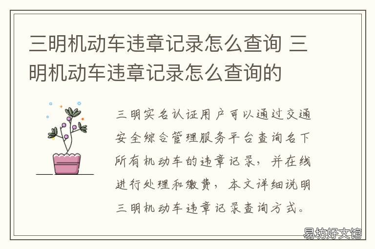 三明机动车违章记录怎么查询 怎么能查询机动车违章