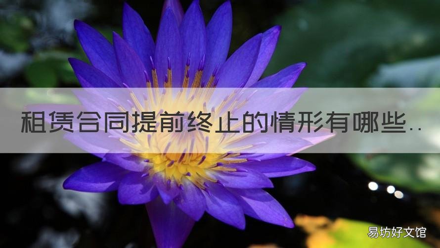 租赁合同提前终止的情形有哪些 终止租赁合同提前多久告知