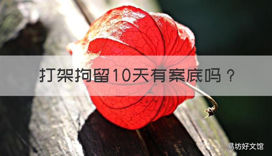 打架拘留10天有案底吗 打架拘留10天有案底吗对下一代有影响吗