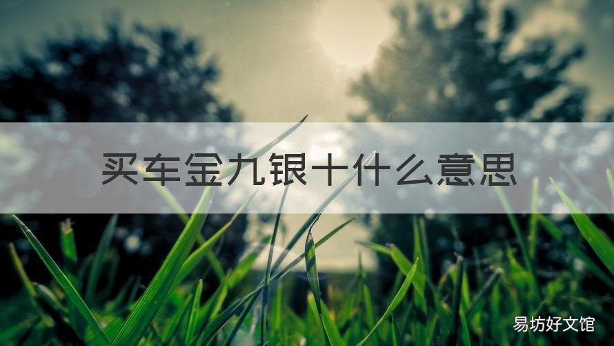 买车金九银十什么意思 买车金9银10什么意思