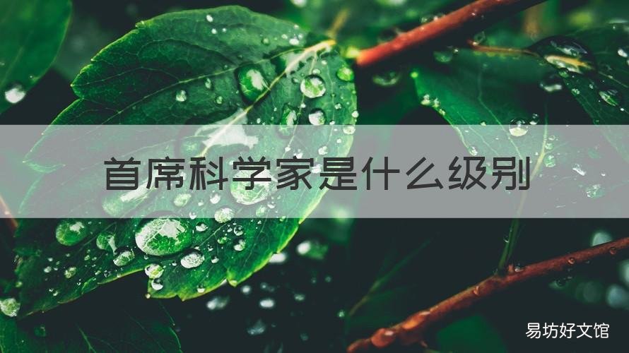 首席科学家是什么级别 首席科学家是什么级别的干部