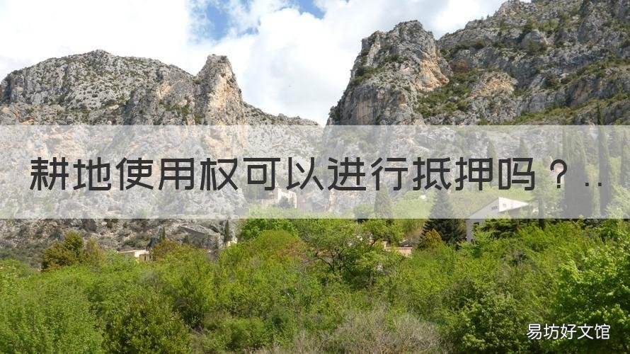 耕地使用权可以进行抵押吗 耕地使用权可以进行抵押吗合法吗