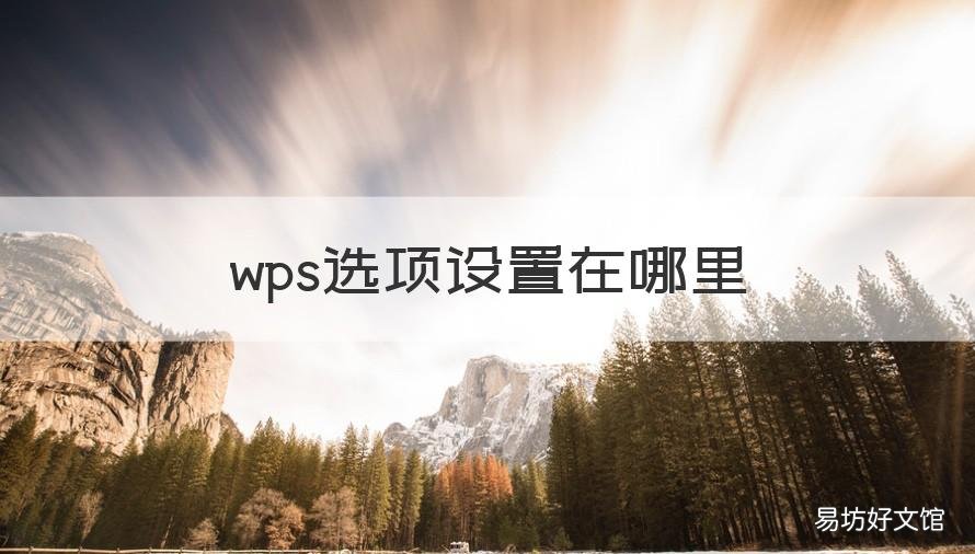 wps选项设置在哪里 wps里面的设置在哪里
