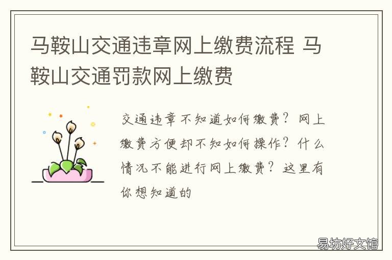 马鞍山交通违章网上缴费流程 鞍山汽车违章缴费地点