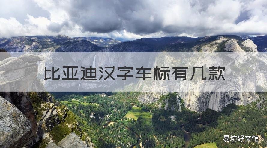 比亚迪汉字车标有几款 比亚迪汉字车标有哪些