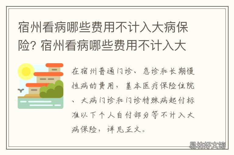 宿州看病哪些费用不计入大病保险? 宿州县医院门槛费多少