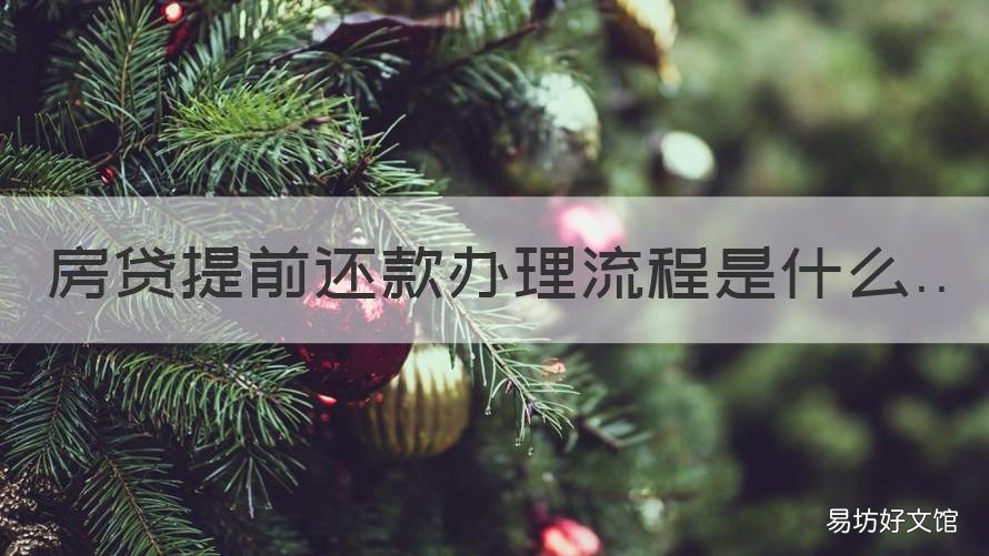 房贷提前还款办理流程是什么 房贷提前还款有什么流程