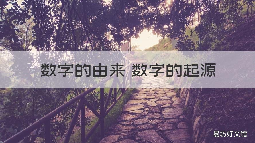 数字的由来 数字的起源 数字的起源与发展简介