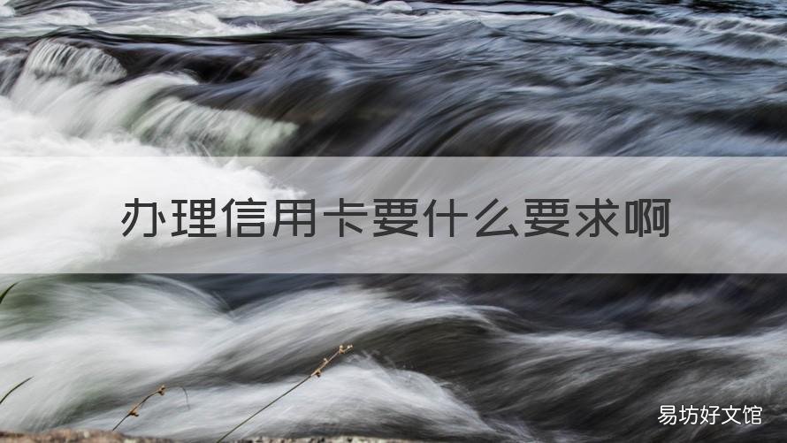 办理信用卡要什么要求啊
