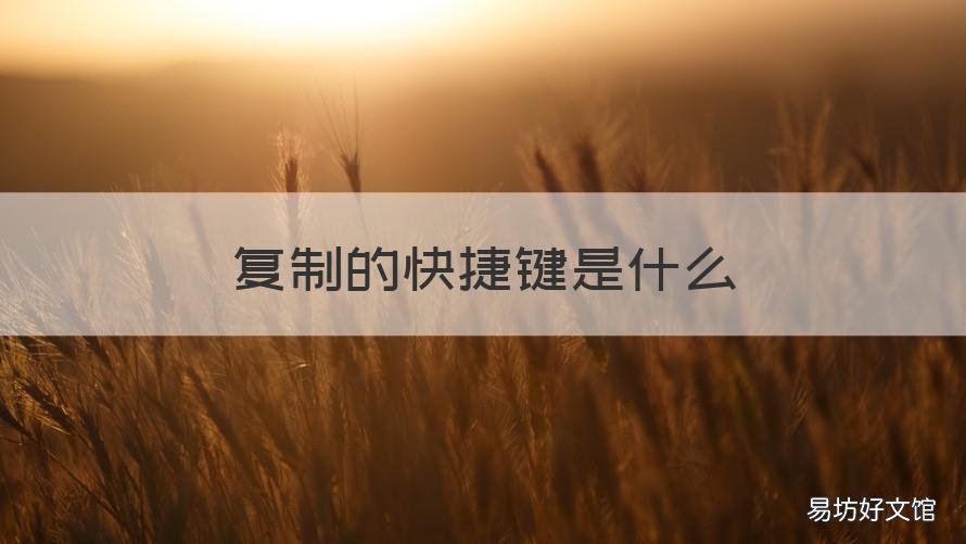 复制的快捷键是什么 复制的快捷键是什么粘贴的快捷键是什么