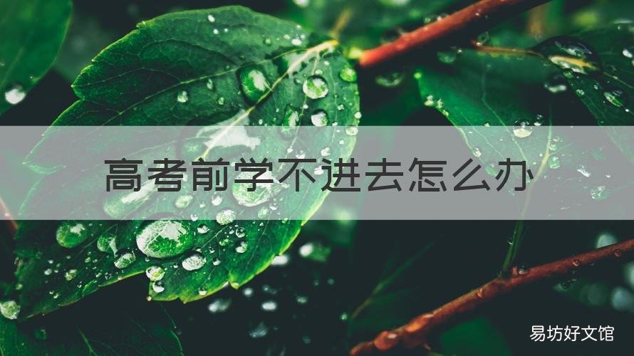 高考前学不进去怎么办 高三了学不进去怎么办