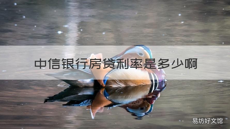 中信银行房贷利率是多少啊 中信银行房贷基准利率