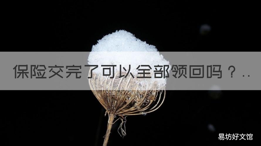 保险交完了可以全部领回吗 寿险交满后可以拿回来吗