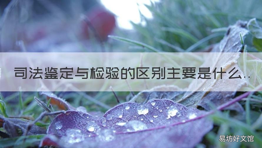 司法鉴定与检验的区别主要是什么 司法鉴定与技术检验的区别