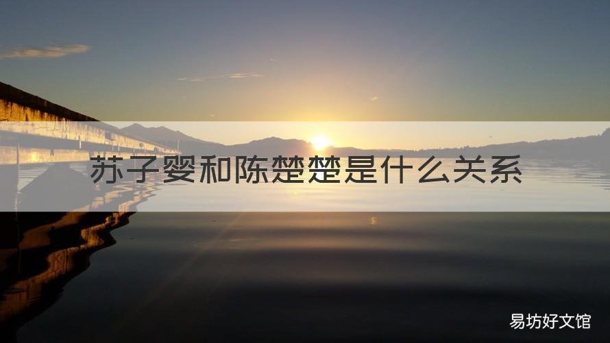 苏子婴和陈楚楚是什么关系 传闻中的陈芊芊苏子婴和陈楚楚什么关系