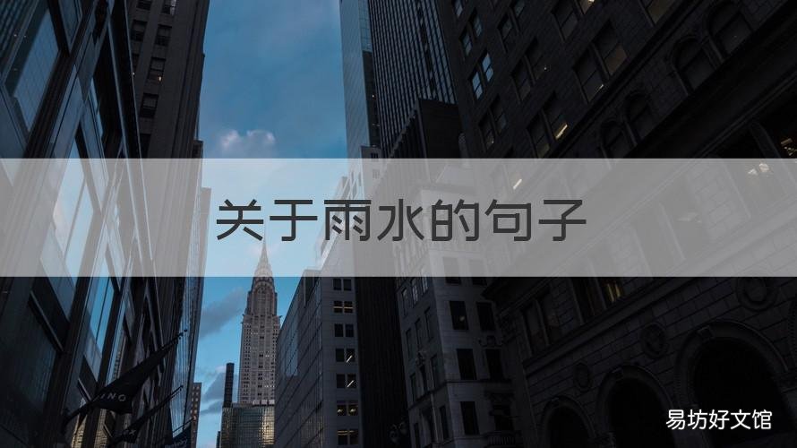 关于雨水的句子 关于雨水的句子唯美短句