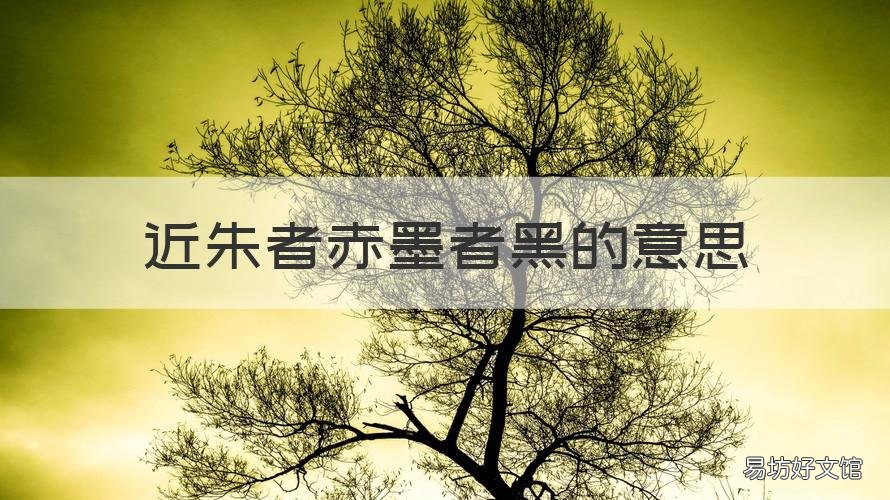 近朱者赤墨者黑的意思 近朱者赤近墨者黑什么意