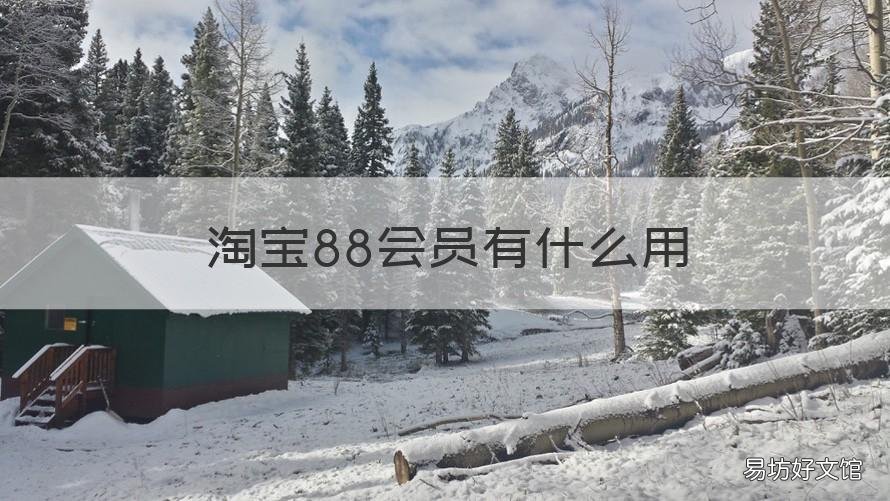 淘宝88会员有什么用 淘宝88会员什么用啊